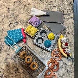 Our generation ice cream truck accessories Miniature Pretzel and Pastry Set